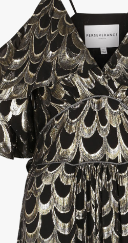 PERSEVERANCE LONDON - Ruffled Metallic Gown - Designer Dress hire