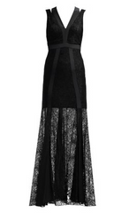PATRIZIA PEPE - Lace Panel Gown - Designer Dress Hire