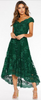 QUIZ - Green Embroidered High Low Dress - Designer Dress hire