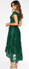 QUIZ - Green Embroidered High Low Dress - Designer Dress hire