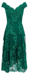 QUIZ - Green Embroidered High Low Dress - Rent Designer Dresses at Girl Meets Dress