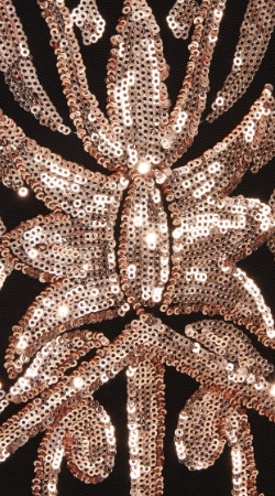 QUIZ - Black Rose Gold Bardot Dress - Designer Dress hire