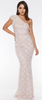 QUIZ - Nude Glitter Lace Maxi Dress - Designer Dress hire