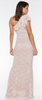 QUIZ - Nude Glitter Lace Maxi Dress - Designer Dress hire
