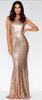 QUIZ - Rose Gold Sequin Maxi Dress - Designer Dress hire