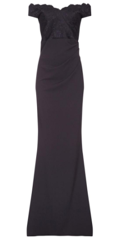 knee length dresses for ladies Feather Off The Shoulder Pleated Evening Maxi Dress - Black