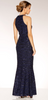 QUIZ - Navy Sequin Mermaid Gown - Designer Dress hire