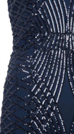 QUIZ - Navy Sequin Mermaid Gown - Designer Dress hire
