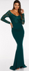 QUIZ - Green Bardot Lace Fishtail Gown - Designer Dress hire