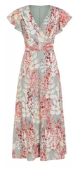ADRIANNA PAPELL - Waterfall Skirt Floral Dress - Rent Designer Dresses at Girl Meets Dress
