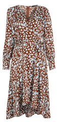 QUIZ - Animal Satin Midi Dress - Designer Dress Hire