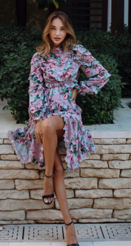 ANNE LOUISE - Rosa Long Sleeve Dress - Designer Dress hire