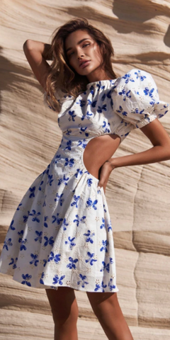 ANNE LOUISE - Aura Floral Puff Sleeve Dress - Designer Dress hire