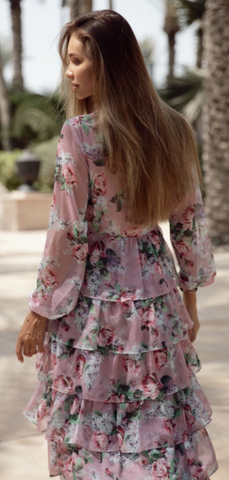 ANNE LOUISE - Rose Ruffle Dress - Designer Dress hire