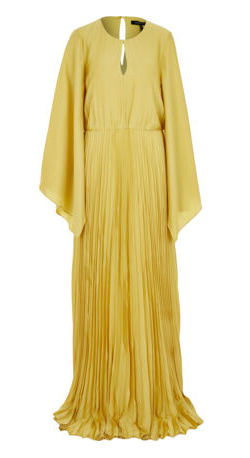 BCBGMAXAZRIA - Chartreuse Pleated Dress - Designer Dress hire