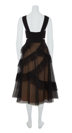 BCBGMAXAZRIA - Black Mesh Frill Dress - Designer Dress hire