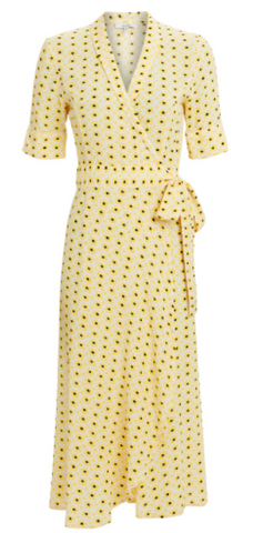 GANNI - Sunflower Wrap Dress - Designer Dress hire