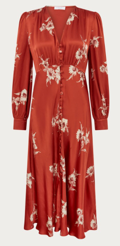 GHOST - Millie Dress Rust Bouquet - Designer Dress hire