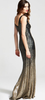 HOTSQUASH - V Sequin Gold Ombre - Designer Dress hire