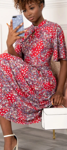 JOLIE MOI - Tina Floral Midi Dress - Designer Dress hire