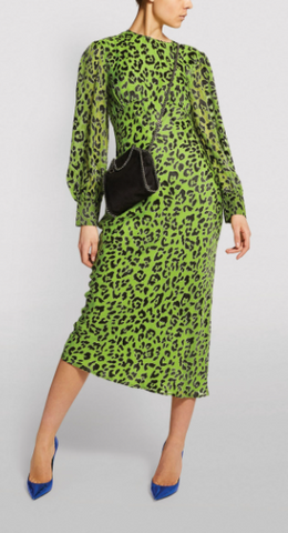 OLIVIA VON HALLE - Aureta Silk Cheetah Dress - Designer Dress hire