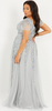 QUIZ CURVE - Curve Grey Sequin Maxi Dress - Designer Dress hire