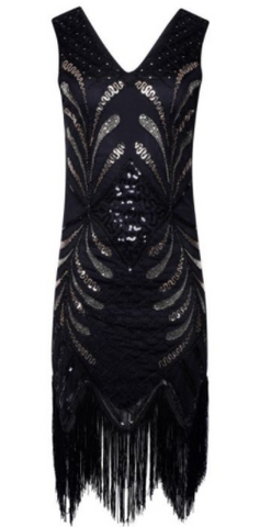 RO ROX - Pola 1920s Flapper Dress Black - Designer Dress hire