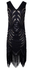 RO ROX - Pola 1920s Flapper Dress Black - Designer Dress Hire