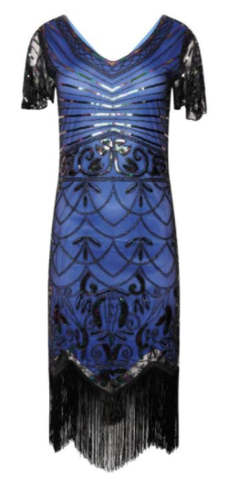 blue dress for baby girl Gabrielle 1920s Flapper Dress Gold | 1920s dress hire