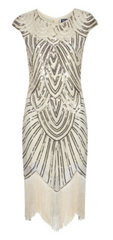 RO ROX - Evelyn 1920s Flapper Dress Gold - Designer Dress Hire