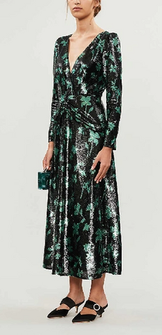 Self Portrait - Twist Leaf Sequin Dress - Designer Dress hire