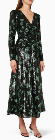 Self Portrait - Twist Leaf Sequin Dress - Designer Dress hire