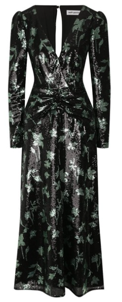 self portrait leaf sequin midi dress Twist Leaf Sequin Dress