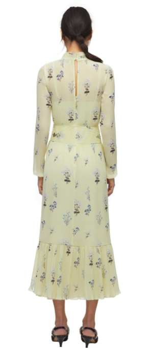 Self portrait floral printed online plisse dress