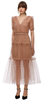 Self Portrait - Dot Mesh Midi Dress - Designer Dress hire