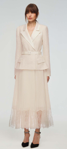 Self Portrait - Cream Tailored Midi Dress - Designer Dress hire