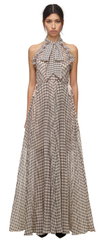 Self Portrait - Monochrome Check Maxi Dress - Designer Dress Hire