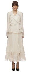 Self Portrait - Cream Tailored Midi Dress - Rent Designer Dresses at Girl Meets Dress