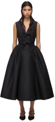 Self Portrait - Black Bow Midi Dress - Designer Dress Hire