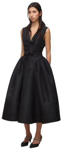 Self Portrait - Black Bow Midi Dress - Designer Dress hire