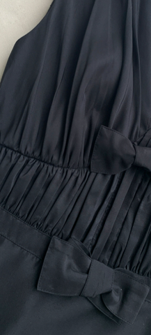 Self Portrait - Black Bow Midi Dress - Designer Dress hire