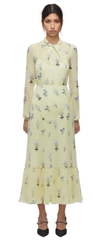 Self Portrait - Vintage Floral Plisse Midi Dress - Designer Dress Hire