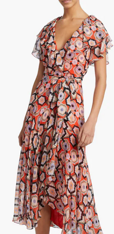 TEMPERLEY LONDON - Crochet Print Wrap Dress - Designer Dress hire