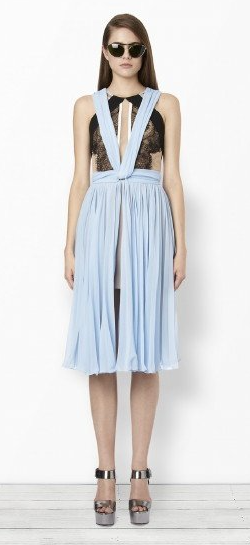 sachin and babi light blue dress Wallis Lace Pleated Skirt Midi Dress in Yellow main image 1