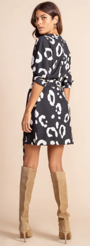 DANCING LEOPARD - Valley Mini Dress Mono - Designer Dress hire
