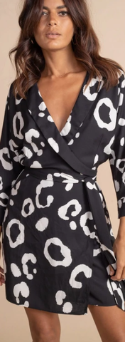 DANCING LEOPARD - Valley Mini Dress Mono - Designer Dress hire