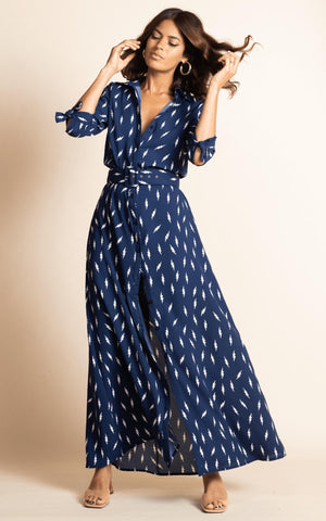 DANCING LEOPARD - Dove Dress Lightning Bolts - Designer Dress hire