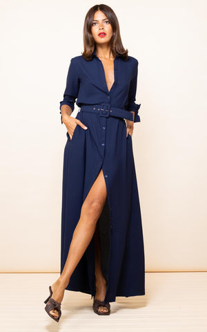 DANCING LEOPARD - Dove Dress in Navy - Designer Dress hire
