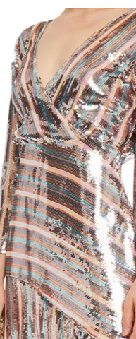 RIXO - Tyra Sequin Wrap Dress - Designer Dress hire