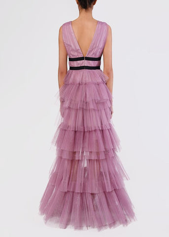 TRUE DECADENCE - Lilac Ruffle Cocktail Dress - Designer Dress hire